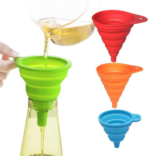 Embudo plegable de cocina para líquidos, embudo de cocina multiusos embudo
