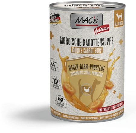 MACs Dog Vetcare Gastrointestinal Moro'sche Karottensuppe 6 x 375g | mit frischen Karotten, Flohsamen und Meersalz | Vegetarisch