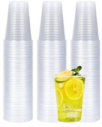 ezkart Paquete múltiple de vasos de agua desechables de plástico de 200 ml, perfectos para camping, eventos y varias ocasiones de fiesta (100 unidades, transparente, 7 onzas)