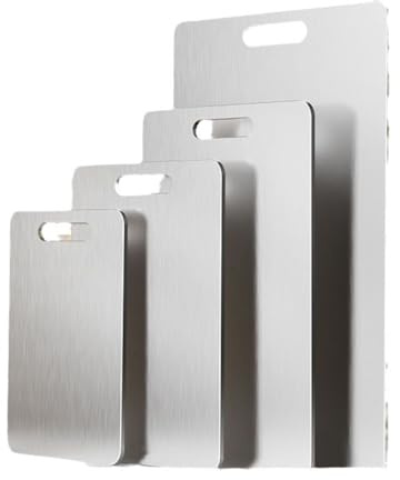 Miro France MIROTECH -Planche À Découper En Titane Plaque Inox Cuisine Pour Viande, Fromage, Planches À Découper (Épaisseur 2MM) (Acier inoxydable304/2MM,25 * 15CM)