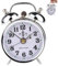 Hperu Wind Up Alarm Clock No Batteries, Vintage Wind Up Clock Silver Mechanical Alarm Small Loud for Home Office, 3.94x1.97x5.51