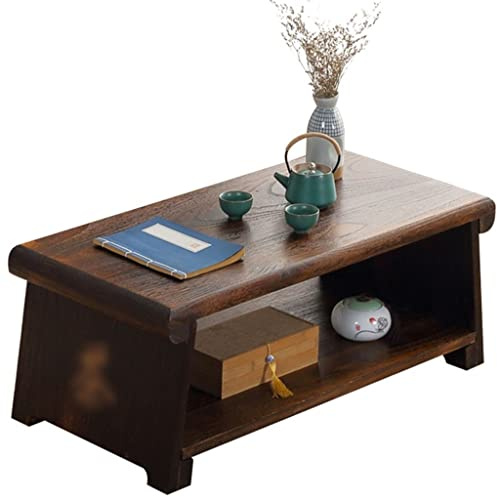 PUFAHAU Säulentische Niedriger Tisch Aus Holz, Couchtisch, Erkerfenstertisch, Balkontisch, Klapptisch, Für Zuhause, Tee, Kunst, Gemeinsame Tischplatte, Braun, 69 * 34 * 27Cm(Brown-69 * 34 * 27cm)