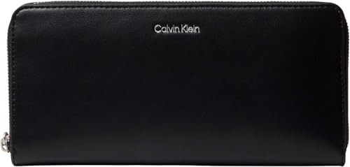 Calvin Klein Damen Geldbörse Webbing Long Zip Around mit Logo, Schwarz (Black), Einheitsgröße
