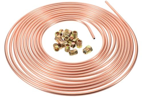 GALPADA Tubo Flessibile Del Freno in Rame Zincato Kit Tubi Freno Con Raccordi Svasati Invertiti Sostituzione Per Tubi e Carburante