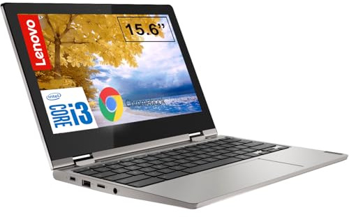 Lenovo Chromebook 15,6 ordinateur portable à écran tactile 2 en 1 | Intel Core i3, processeur Dual-Core | 4 Go de RAM, 64 Go de stockage | Gris minéral | Puce de sécurité Google | Intel UHD Graphics