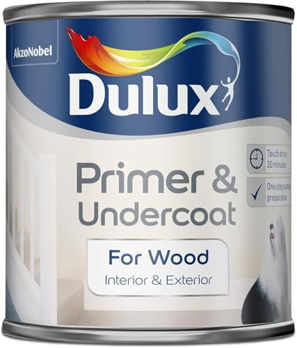 Dulux Primer & Undercoat for Wood Quick Dry Water Based Interior & Exterior Paint 250ml