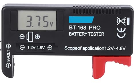 BT168PRO Digital LCD -Batterie -Tester tragbare Batteriekapazitätsprüfer für kleine Batterien -Knopfzellen 1,2 V bis 4,8 V und 9 V Batterien CR2032 LR44 L736 6F22 AAA AA D C