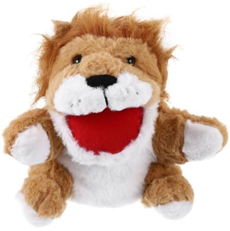 CLISPEED Löwe Plüschtier Handpuppe mit Beweglichem Mund Weichem und Bequemem Material Interaktive Tierhandpuppe für Geschichtenerzählen und Kinderspiele