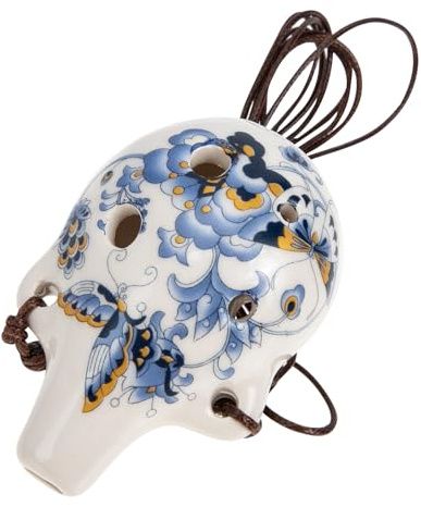 Ipetboom Ocarina Design Creativo e Retrò a 6 Fori in Ceramica per Principianti Strumento a Fiato Portatile di Tonalità Contralto per Esercitarsi a Casa