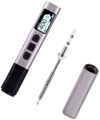 FEITA PTS201 Soldering Iron Kit for Electronics, 100W Mini Smart Digital Solder Iron, Boost Mode, Auto Sleep & Shutdown, Type-C, OLED Display Micro Soldering Tools with 1 Solder Tips