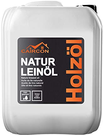 Leinöl für Holz – Holzöl lebensmittelecht für Möbel, Schneidebretter & Holztische – Farblos 5L
