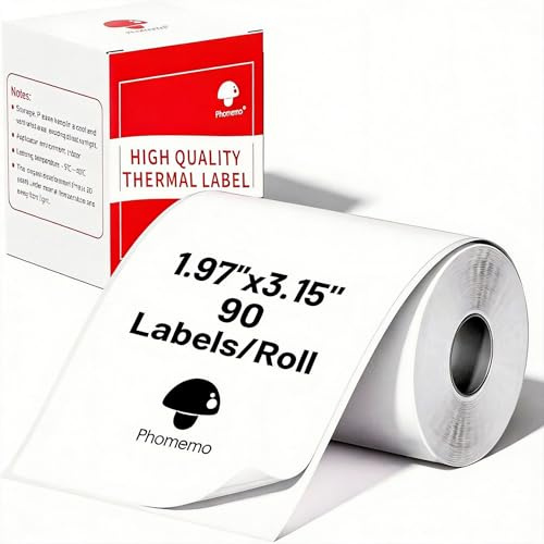 Phomemo Thermal Labels, 1.97x3.15 Sticker for M110/M100/M220/M108, 90 PCS