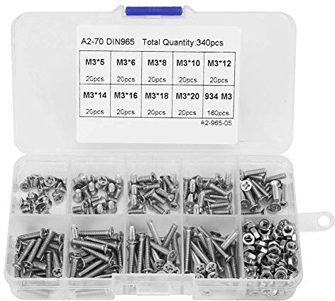 Edelstahl-Schrauben Set 304, Sortimentsbox mit Präzisionsgewinde, Hohe Festigkeit, Korrosionsbeständig | Hohe Festigkeit und Korrosionsbeständigkeit, Präzisionsgewinde für sicheren Halt, transparenter Aufbewahrungskoffer