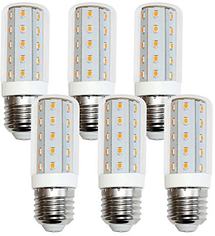 NCC-Licht 6x LED Lampe T30 Röhre 4W E27 Tagslicht 6500K Kaltweiß | LED-Röhre mit SMD-Chip in Maiskolben Optik, ersetzt 40W Glühlampe mit E14-Sockel, 360° rundum Beleuchtung