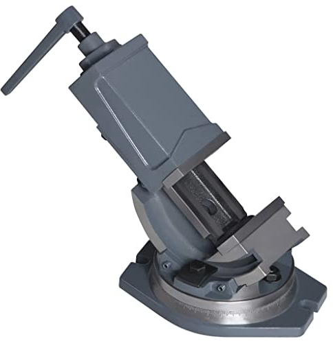 vidaXL Schraubstock 2-Achsen Kippbar Drehbar Feinskalenteilung Maschinenschraubstock Werkbank für Bohren Schweißen Fräsen Schneiden Schleifen 100mm Gusseisen