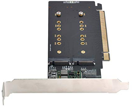 Cablecc Lot de 4 Cartes Raid NVME M.2 AHCI vers PCIE Express 3.0 Gen3 X16 VROC Raid0 Hyper Adapter