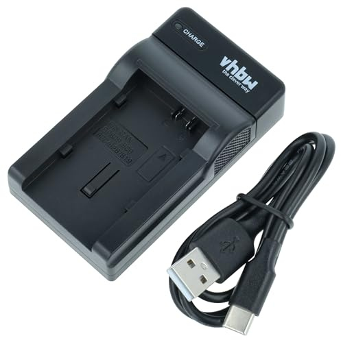 vhbw USB-C Ladegerät kompatibel mit Canon BP-819, BP-820, BP-827, BP-807, BP-808, BP-809 Kamera Camcorder - Ladeschale + USB-C Kabel Ladeanzeige