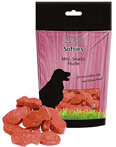 Schecker Hundeleckerli - Mini Snacks Fische mit Lachs - Weiche Hundekekse - 600 g