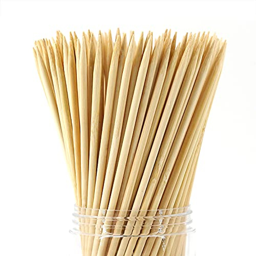 PARTYHIPPO 16 Inch Natural Bamboo Skewers, 4mm Thick, 200 Pack – BBQ Kabob Sticks for Grilling, Fruit, Chocolate Fountain, Crafts & Parties – More Size Choices /8/10/12/14/16 (16 / 200 ct)