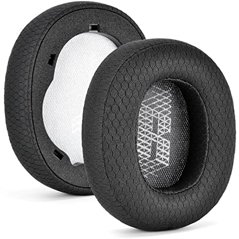Live 650 BTNC - Almohadillas de repuesto de tela y espuma viscoelástica compatibles con auriculares JBL E65 E65BTNC / Duet NC/Live 650BTNC Live 660 BTNC (tela negra)
