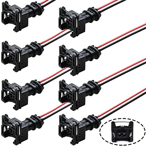 Greluma 8 Stk Einspritzdüsen Stecker EV1 OBD1 Stecker Kabelbaum Pigtail Kabelbaum Clip