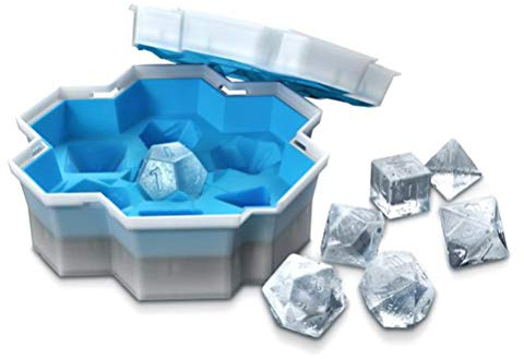 Bandeja de cubitos de hielo de silicona, moldes de cubitos de hielo en forma de dados de 7 piezas, fabricante de cubitos de hielo flexible, para bebidas mixtas de cóctel de whisky
