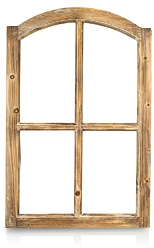Blümelhuber Finestra Decorativa Vintage in Stile Country - Mezzo Arco in Legno Senza Dischi - Decorazione da Parete