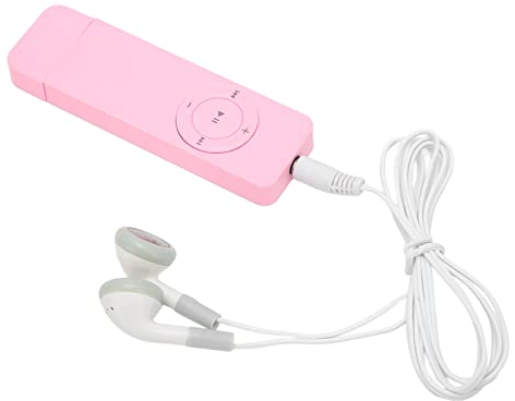 Lecteur MP3, Mini Lecteur de Musique sans Perte de Son, Baladeur de Poche pour les étudiants Qui Voyagent, écoutez des Romans, Prend en Charge Jusqu'à 64 Go de Carte Mémoire,(Soutien-gorge rose)
