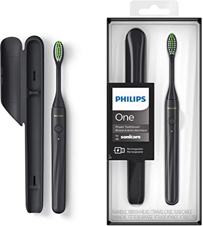 Philips One elektrische Zahnbürste mit USB-Ladung, Schattenschwarz, HY1200/06