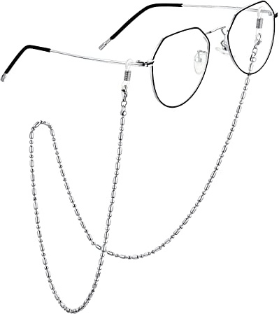 FOCALOOK Kugelkette Brillen Kette aus Edelstahl Brillenkette Dezentes Kugelkettchen Mode Sonnenbrille Lesebrille Brillenhalskabel Schick Schmuckstücke für Männer Frauen