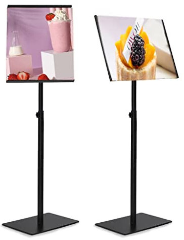 Plakatständer Bodenstehender Schilderhalter mit stabiler Basis Klapprahmen Verstellbarer Aluminium-Schilderständer Display-Menüständer for Hochzeiten/Geschäftsaktivitäten ( Color : Black , Size : A3 )