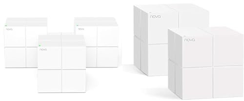 Tenda WiFi Mesh Nova MW6 AC 1200Mbps - Système WiFi Mesh pour Toute la Maison - Couverture WiFi 500m² - 3 Pack & WiFi Mesh Nova MW6 2 Pack AC 1200Mbps - Couverture WiFi 330m²