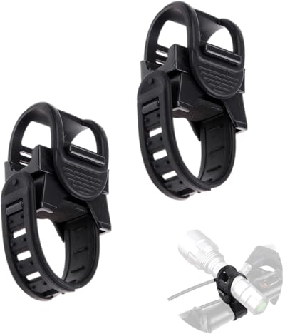 TDGBIH Fahrrad-Taschenlampen-Halterung, verstellbar, Fahrrad-Taschenlampen-Halterung, Fahrrad-Licht-Halterung, für Radfahren, Motorrad, Schwarz, 2 Stück
