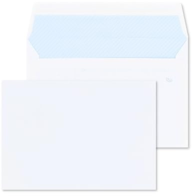 RAYLU PAPER - Weiße Briefumschläge aus Papier mit Haftklebung zum Versenden von Dokumenten und Briefen, leicht versiegelt, 90g/m² Stärke (C5, 500 Stück)