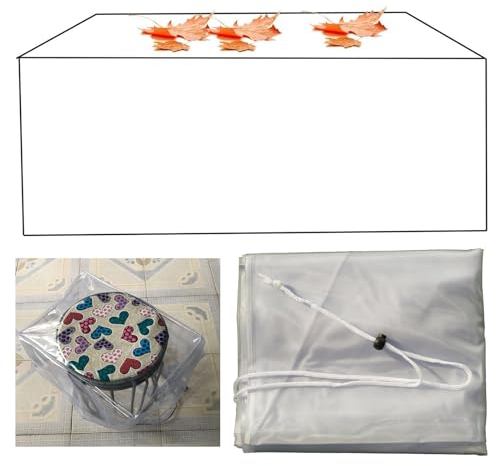 Abdeckung Für Gartenmöbel Im Freien Transparente Pvc-schutzhülle Wasserdichte Pvc-plane Für Den Außenbereich Für Winddichter Uv-schutz Sofa- Und Tisc(Size:250x200x80cm/99.4x78.7x31.5in,Color:Löschen)