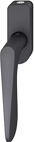 FSB Fenstergriff 34 1144 abschließbar ovale Rosette, Aluminium schwarz matt