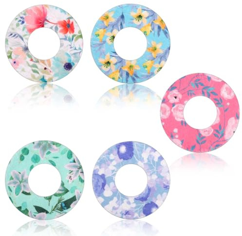 25pz Copri Sensore per Libre 1/2, Patch per Monitoraggio Dello Zucchero Nel Sangue con Motivo Floreale Impermeabile Patch Adesive Accessori Adesivi Sensore Compatibile con Libre(5 Stili)