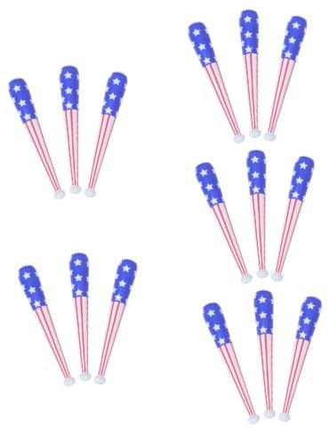 ifundom 15stücke Aufblasbare Baseballschläger Für Unabhängigkeitstag Party Deko Cheer Props Für Sportevents Und Kindergeburtstage Mit Us-flaggen-design