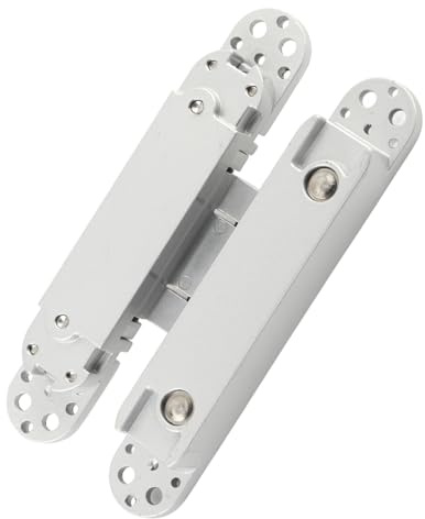 Charnières de Porte Pliantes 3D Réglables pour Porte en Bois, Angle D'ouverture de 180 Degrés, 40kg (Argent)