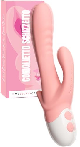MySecretCase Vibratoreper Donna Professionale - Vibratore Donne Realistico per Clitoride, Dildo Per Coppia Vibrante Piccolo, SexToys Stimolatore Per Clotoride, Vibratori (Coniglietto Schizzetto Rosa)