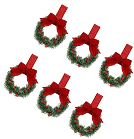 YCHUCH 6pcs Weihnachtskränze Hängende Dekoration Künstliche Beeren Kranz Für Küchenschränke Haustür Urlaubsdekorationen