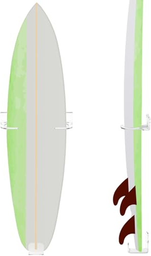 Yousoontic Surfboard Wall Mount Clear Acrylic Surf Board Display Indoor Wall Decor Vertical Surfboard Rack for Shortboards Fish Boards,and Funboards,Holds 50 Lbs(Width Base)