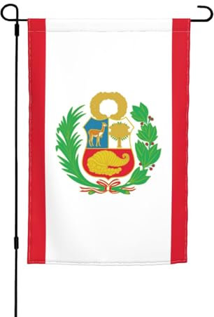 Bandera de Perú personalizada para jardín, 12 x 18 pulgadas, bandera de doble cara para patio, decoración de césped y balcón