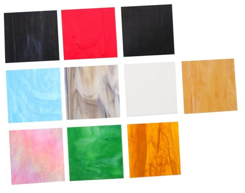 HORIALENCE 10 Pièces Verre Effet Vagues Eau Vitrail Église Accessoires De Bricolage Pour Projets Créatifs