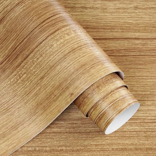 Decotalk Carta Adesiva Per Mobili Legno Decorativa Marrone 60X300cm Pellicola Adesiva Per Mobili Legno Impermeabile Carta Adesive Per Armadio Rimovibile Decorativo Film in Vinile Staccare E Attaccare