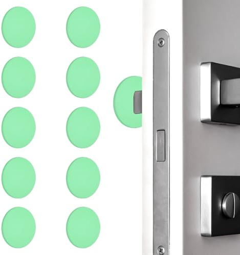 PATIKIL 10Pcs Protège-Murs Poignée De Porte, 1.6 Rond Silicone Arrêt De Porte Autoadhésif Pare-Chocs Coussins Cales Silencieuses Protège-Murs Pour Fridge, Green(0.3 Épaisseur)