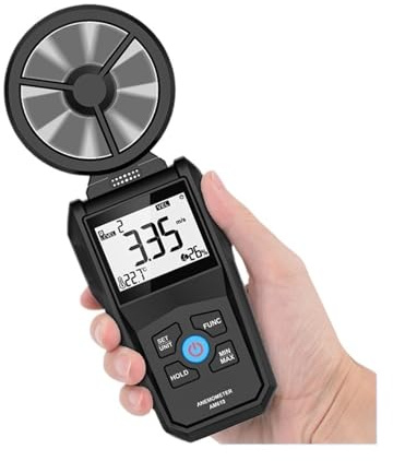 AYJYZHIAG AM610 Digital Anemometer Portable Wind Speed Meter Air Velocity Gauge Windmeter LCD Backlight Display Temperature Humidity Meter