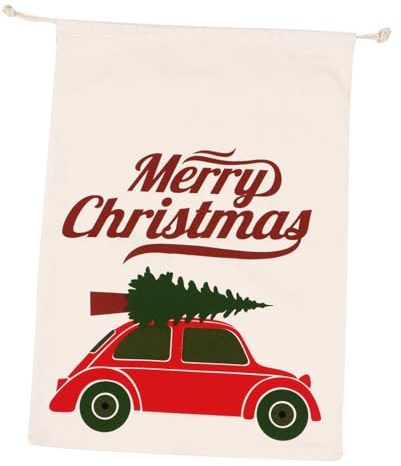 ELAYARD Weihnachtstüte mit Kordelzug Große Aufbewahrungsbeutel für Geschenke Bedruckt mit Zartem Muster für Festliche Note