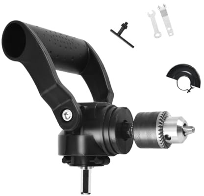 90 Degree Drill Chucks Adapter, Adjustable Right Angled Drill Attachment for Cabinetry, Furniture Assembly, Automotive Work