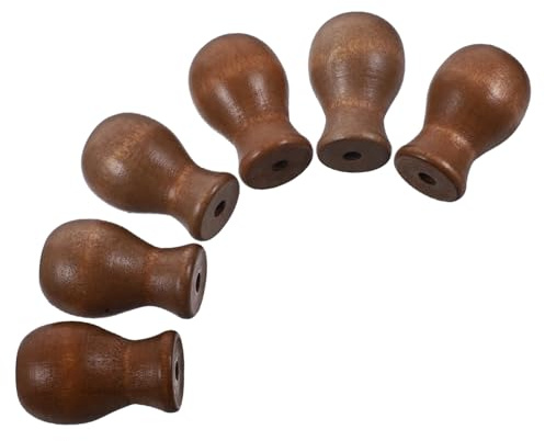 CONGARTENO Borlas De Cordón De Madera Marrón 6 Piezas para Persianas y Cortinas Tirador De Cordón Resistente y Compatible para Uso Doméstico y Decoración Interior